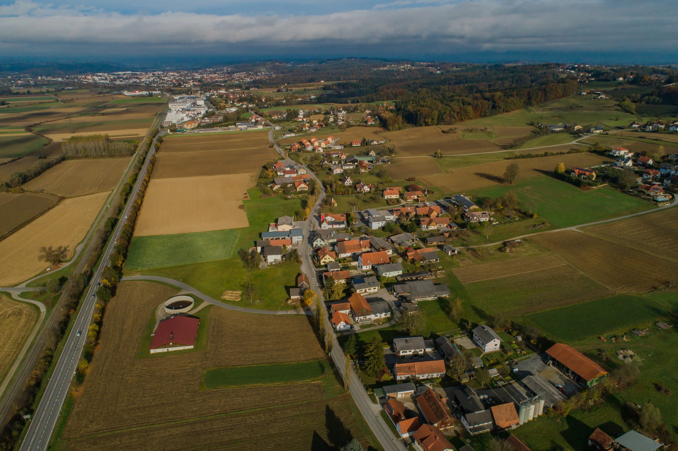 Luftaufnahme von Hofstätten an der Raab